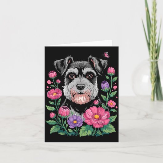 Funny Schnauzer Art For Women Schnauzer Dog Lover  Kaart (Voorkant)
