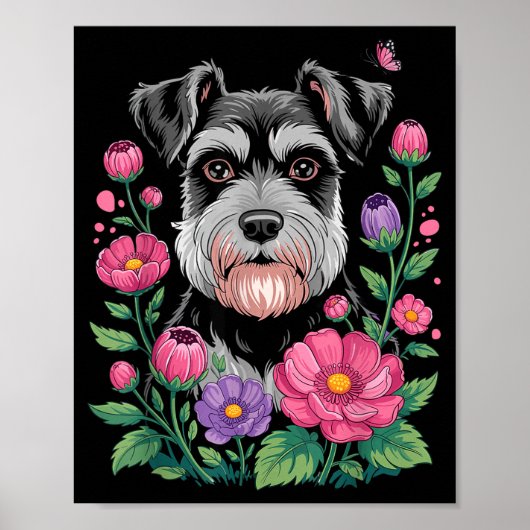 Funny Schnauzer Art For Women Schnauzer Dog Lover Poster (Voorkant)
