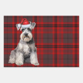 Funny Schnauzer Christmas Dog Holiday Plaid Inpakpapier Vel (Voorkant 2)