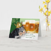 Funny Schnauzer Custom St. Patrick's Day Kaart (Gele Bloem)