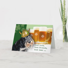 Funny Schnauzer Custom St. Patrick's Day Kaart