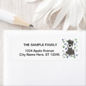 Funny Schnauzer Dog en Paw Prints Art Etiket (Insitu)