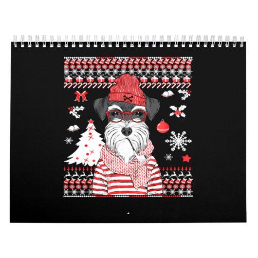 Funny Schnauzer Dog kerstcadeau Kalender (Hoes)