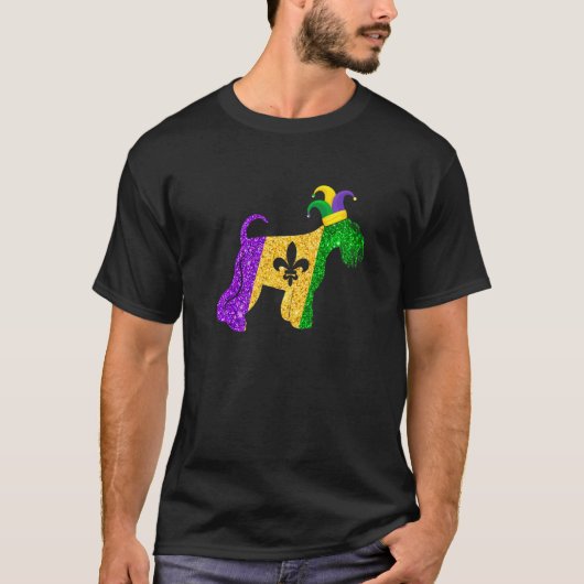 Funny Schnauzer Dog Lover Cute Mardi Gras Carnival T-shirt (Voorkant)
