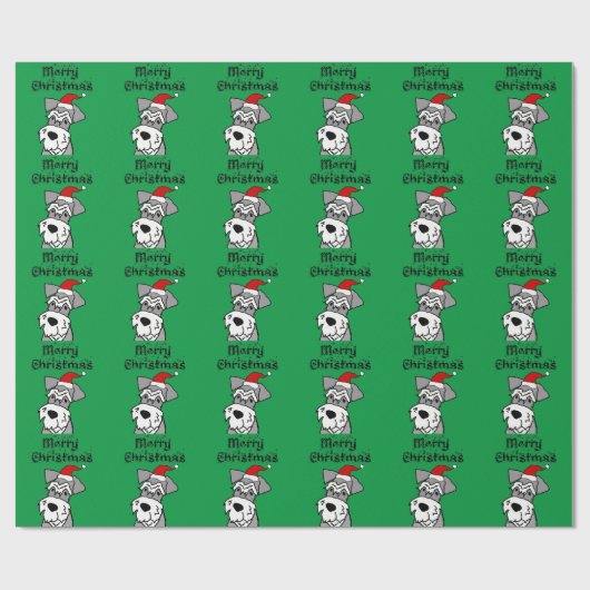Funny Schnauzer Dog Merry Kerstmis Cadeaupapier (Vlak)