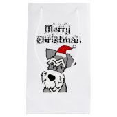 Funny Schnauzer Dog Merry Kerstmis Klein Cadeauzakje (Voorkant)