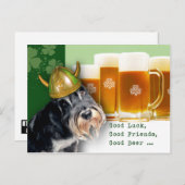 Funny Schnauzer en Beer St. Patrick's Day Briefkaart (Voorkant / Achterkant)
