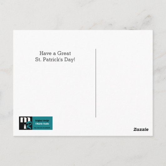 Funny Schnauzer en Beer St. Patrick's Day Briefkaart (Achterkant)