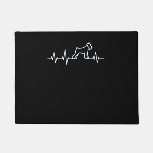 Funny Schnauzer Heartbeat Gift Deurmat (Voorkant)