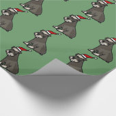 Funny Schnauzer in het kerstPet Cadeaupapier (Hoek)