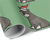 Funny Schnauzer in het kerstPet Cadeaupapier (Rol Hoek)