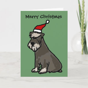 Funny Schnauzer in het kerstPet Feestdagen Kaart
