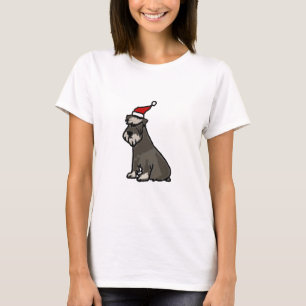 Funny Schnauzer in het kerstPet T-shirt