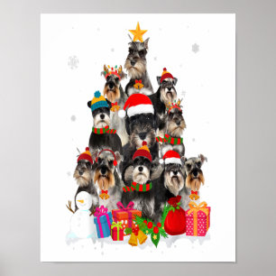 Funny Schnauzer Kerstmis Hondenliefhebber Gift Poster
