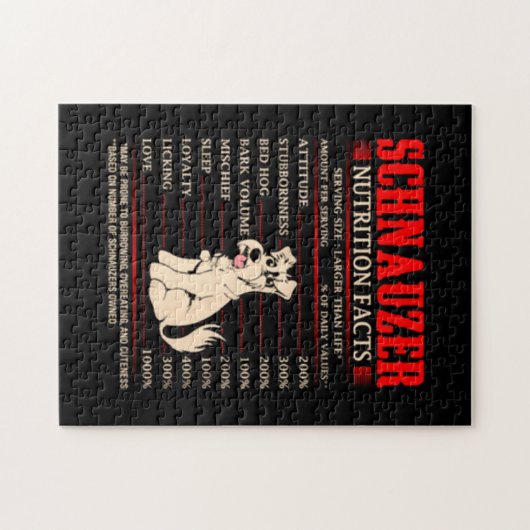 Funny Schnauzer | Schnauzer Butrition Facts Legpuzzel (Horizontaal)