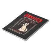 Funny Schnauzer | Schnauzer Butrition Facts Notitieblok (Linkerzijde)