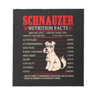 Funny Schnauzer   Schnauzer Butrition Facts Notitieblok