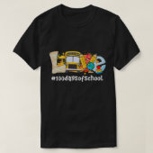 Funny School Bus 100 dagen schoolleraar T-shirt (Design voorkant)