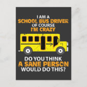 Funny School Bus - Crazy Buss Driver Fun Car Briefkaart (Voorkant)