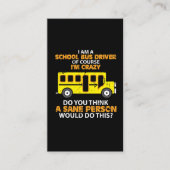 Funny School Bus - Crazy Buss Driver Fun Car Visitekaartje (Voorkant)