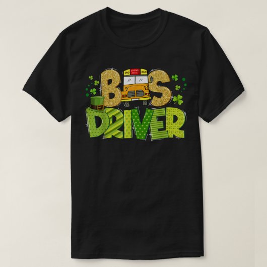 Funny School Bus Driver Happy St Patrick's Day Mat T-shirt (Design voorkant)