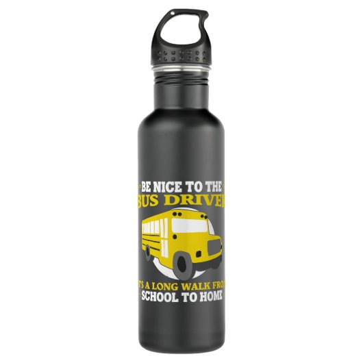 Funny School Bus Driver Quottes voor Men Cool Bus Waterfles (Voorkant)