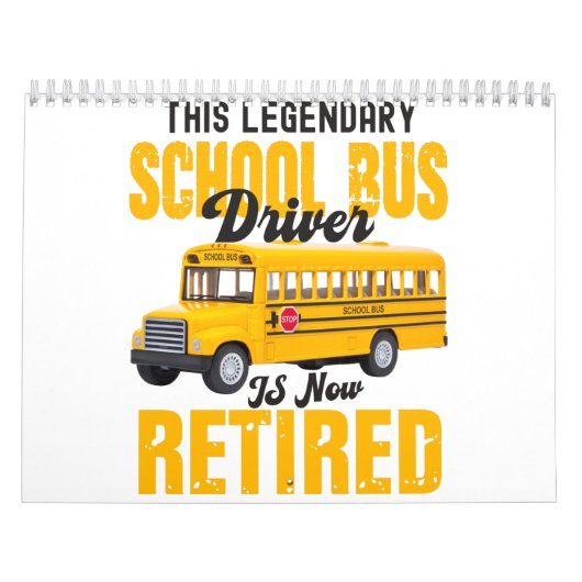 Funny school bus driver retirement Retired men Kalender (Hoes)