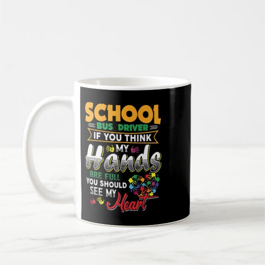 Funny School Bus Driver TShirt Cute Heart Apprecia Koffiemok (Links)