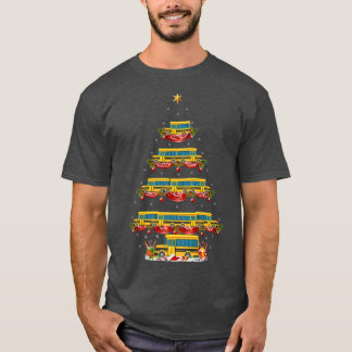Funny School Bus Driver Xmas Santa School Bus Chri T-shirt