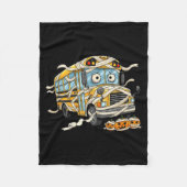 Funny School Bus Mummy Pumpkin Halloween Kids Mens Fleece Deken (Voorkant)