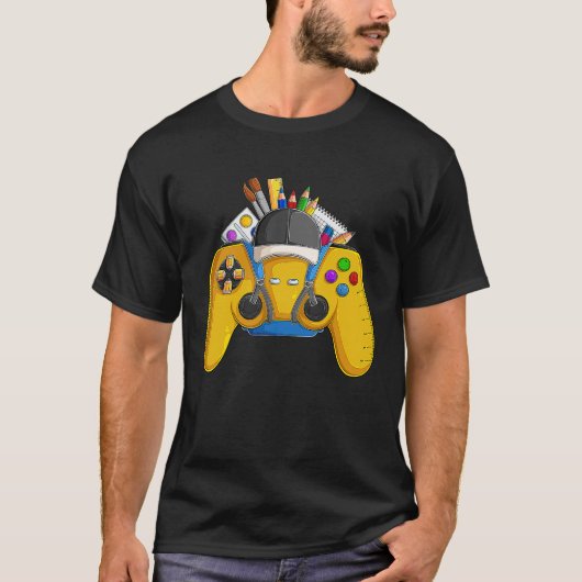 Funny School Controller for Video Games Gamer Boys T-shirt (Voorkant)