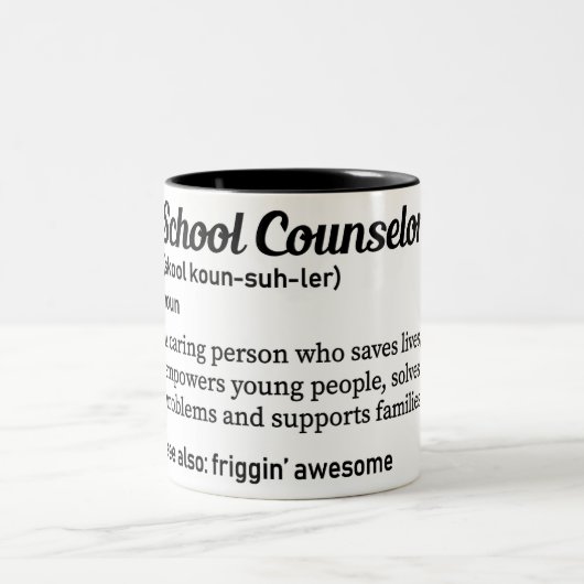 Funny School Counselor Definition Tweekleurige Koffiemok (Center)