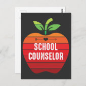 Funny School Counselor Retro Apple Briefkaart (Voorkant / Achterkant)