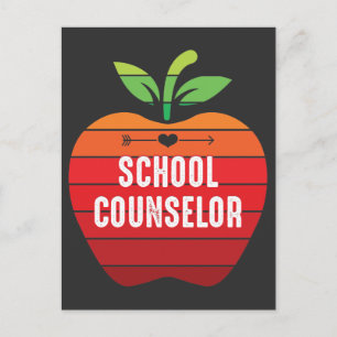 Funny School Counselor Retro Apple Briefkaart