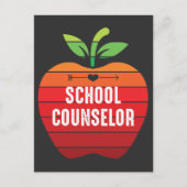 Funny School Counselor Retro Apple Briefkaart (Voorkant)