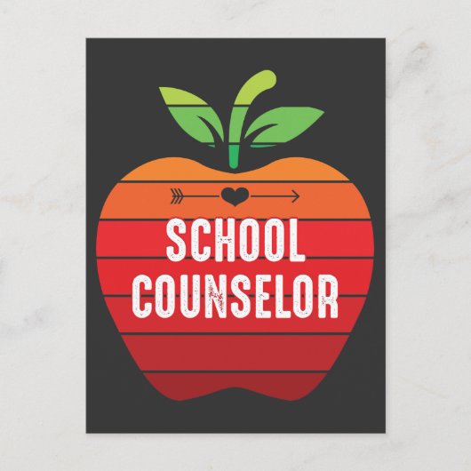 Funny School Counselor Retro Apple Briefkaart (Voorkant)