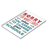 Funny School Counselor Sorry Said Change Schedule Notitieboek (Linkerzijde)