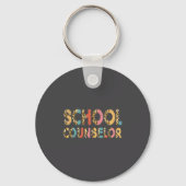 Funny School Counselor Teacher Leopard School Coun Sleutelhanger (Voorkant)