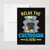 Funny School Custodian Cleaning Janitor Caretaker Briefkaart (Voorkant / Achterkant)