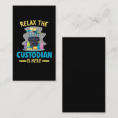 Funny School Custodian Cleaning Janitor Caretaker Visitekaartje (Voorkant / Achterkant)