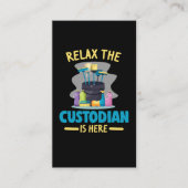 Funny School Custodian Cleaning Janitor Caretaker Visitekaartje (Voorkant)