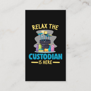 Funny School Custodian Cleaning Janitor Caretaker Visitekaartje