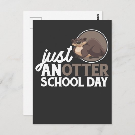 Funny School Fun otter animal Studpun Briefkaart (Voorkant / Achterkant)