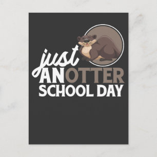 Funny School Fun otter animal Studpun Briefkaart