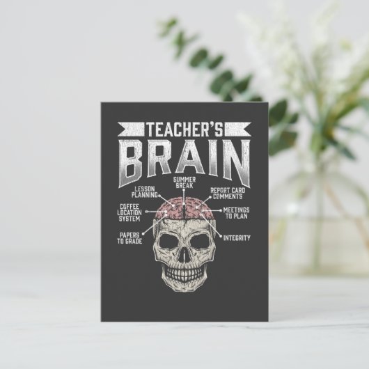 Funny School leraar Brain Education Coffee Lesson Briefkaart (Staand voorkant)