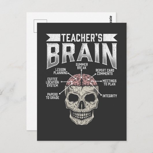 Funny School leraar Brain Education Coffee Lesson Briefkaart (Voorkant / Achterkant)
