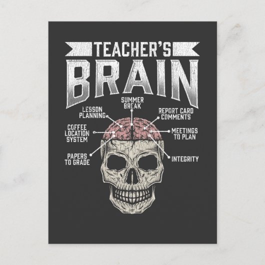 Funny School leraar Brain Education Coffee Lesson Briefkaart (Voorkant)