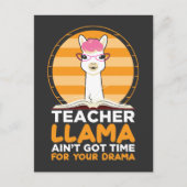 Funny School Llama geen tijd voor je drama Briefkaart (Voorkant)