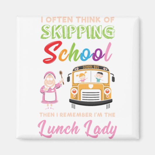 Funny School Lunch Lady Gift Magneet (Voorkant)