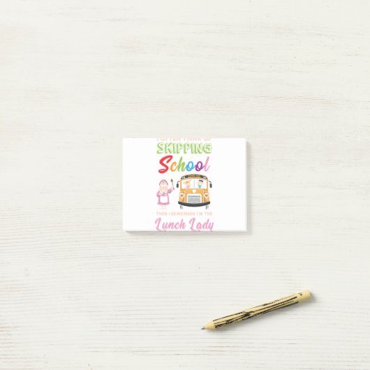 Funny School Lunch Lady Gift Post-it® Notes (Op bureau)